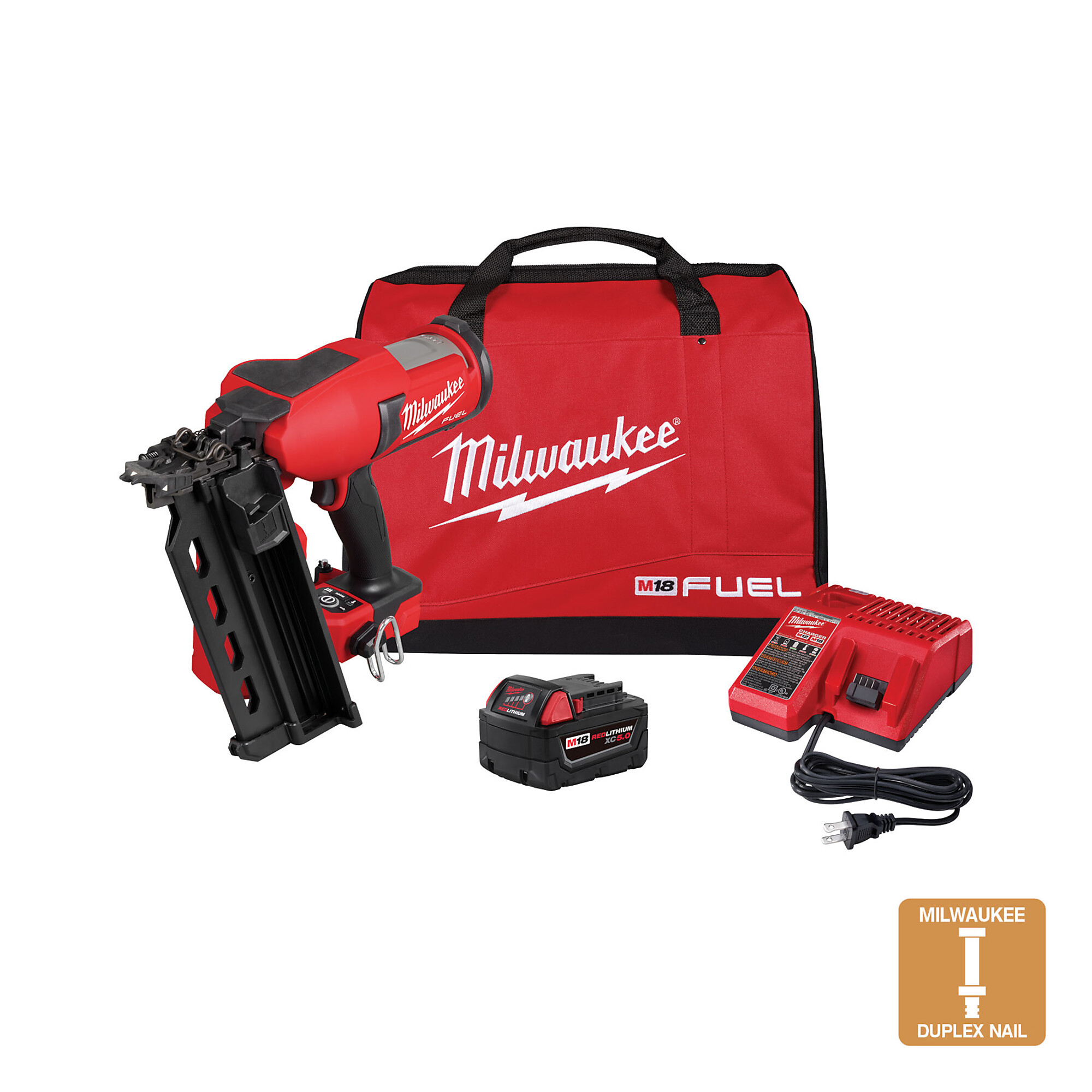 Milwaukee M18 FUEL Cordless Duplex Nailer Kit w/Battery (2844-21)